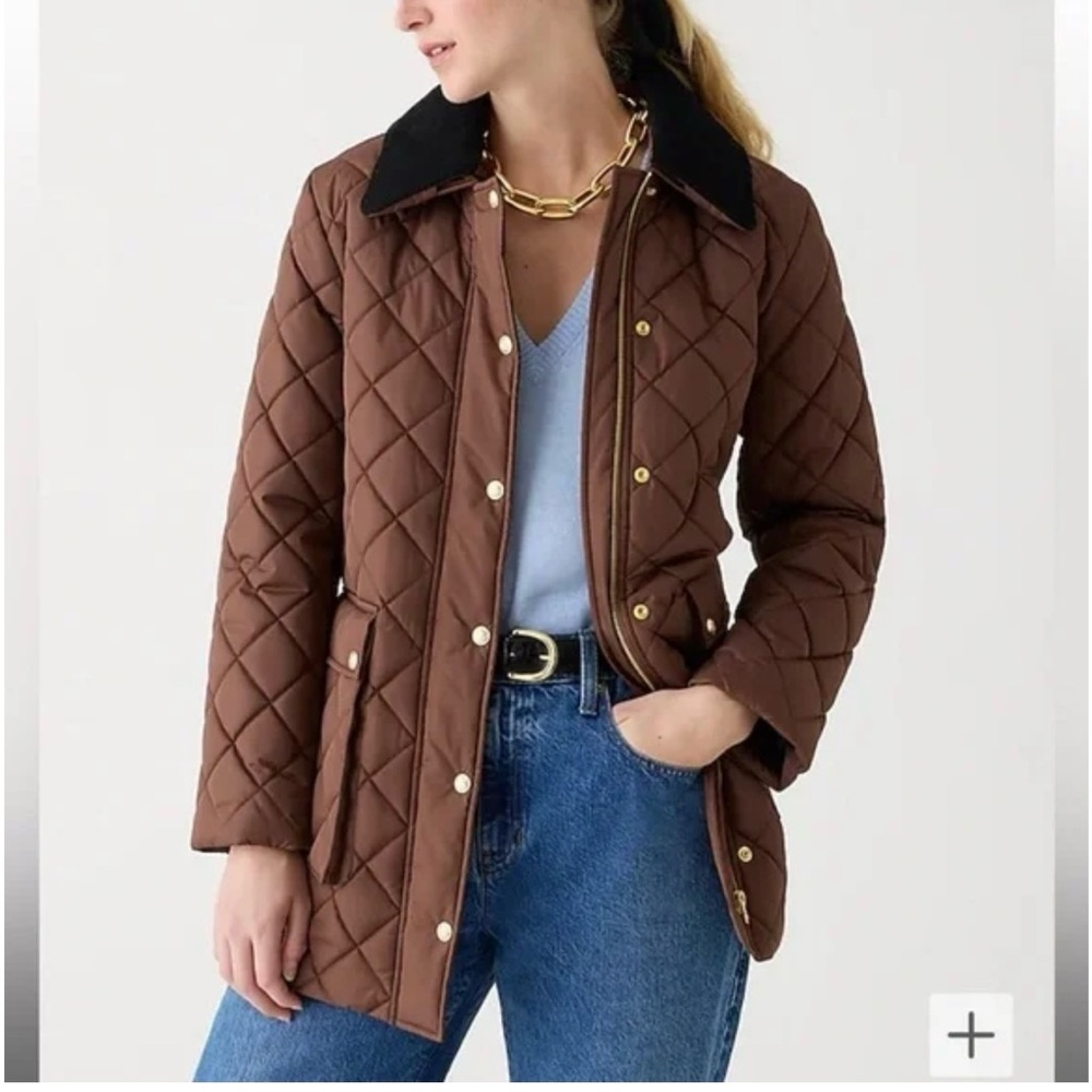 J. Crew Heritage quilted Barn Jacket with PrimaLoft BT827 brown Sz Small